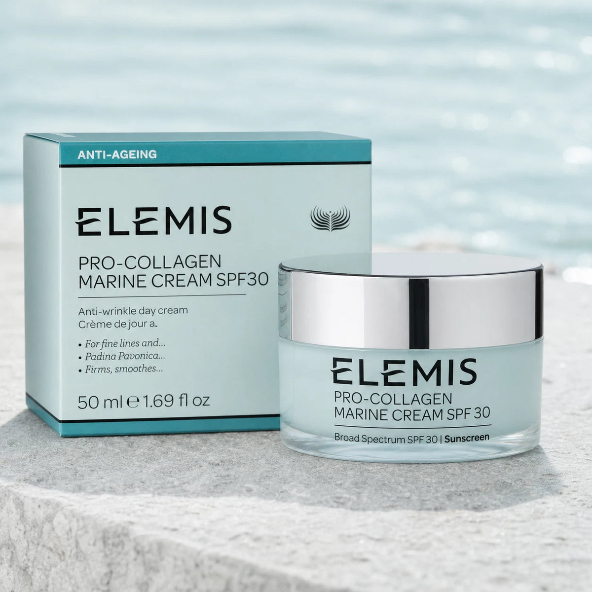 ELEMIS Pro-Collagen Marine Cream SPF 30 Moisturizer 1.6 oz / 50 mL – New Sealed – Exp. 2028