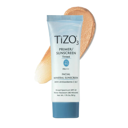 TiZO3 Facial Mineral Sunscreen & Primer SPF 40 – Sheer Tint 1.75 oz (50g)